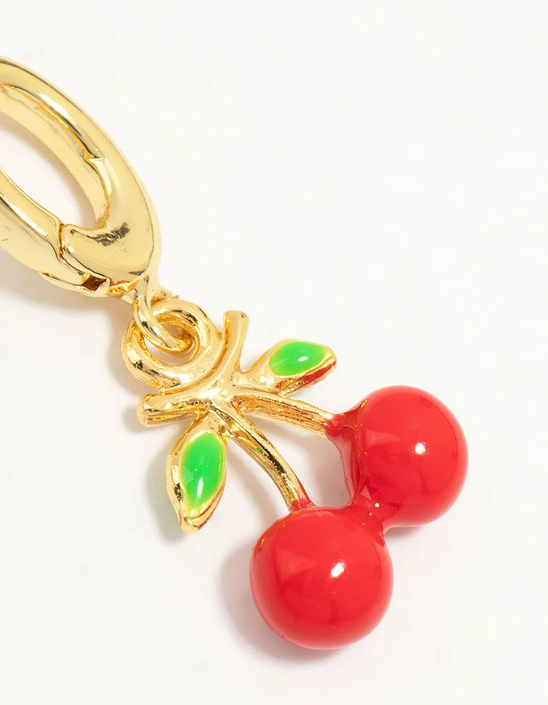 Gold Plated Cherry Charm