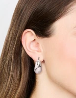 Waterproof Stainless Steel Full Bubble Hoop Earrings