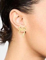 Waterproof Gold Plated Stainless Steel Bow Stud Earrings