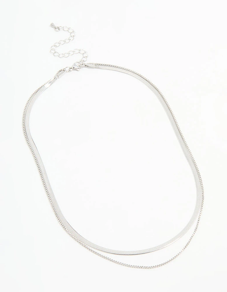 Waterproof Stainless Steel Chain Layered Necklace