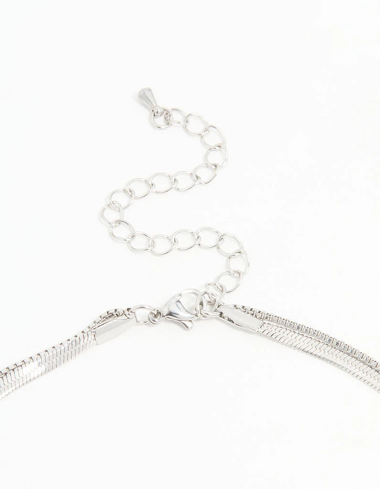 Waterproof Stainless Steel Chain Layered Necklace