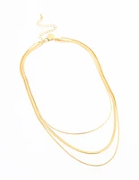 Waterproof Gold Plated Stainless Steel Chain Layered Necklace