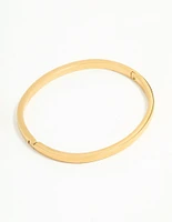 Waterproof Gold Plated Stainless Steel Solid Hinge Bangle