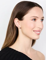 Gold Plated Surgical Steel Cubic Zirconia Bezel Stud Earrings