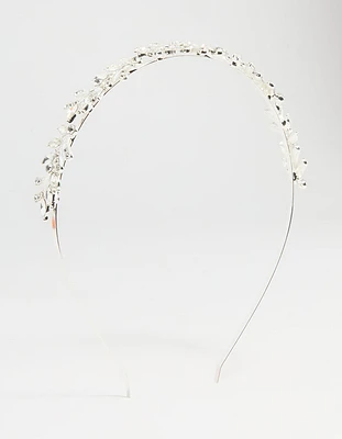Silver Winding Leaves Headband