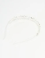 Silver Winding Leaves Headband