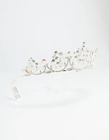 Silver Diamante & Pearl Crown Headband