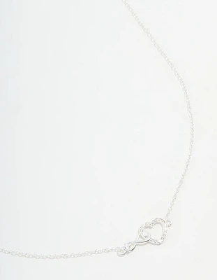 Sterling Silver Infinity & Heart Link Necklace