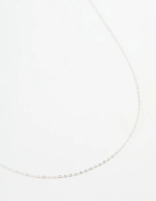 Sterling Silver Adjustable Plain Chain Necklace