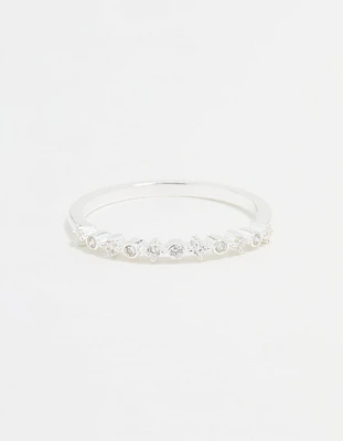 Sterling Silver Cubic Zirconia Circle Pave Ring