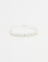 Sterling Silver Cubic Zirconia Circle Pave Ring
