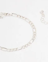Silver Cupchain Figaro Bracelets 5-Pack