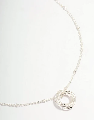 Silver Ball Chain O Ring Necklace