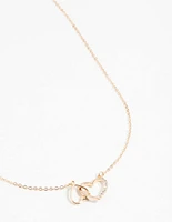 Gold Diamante Heart Link Necklace