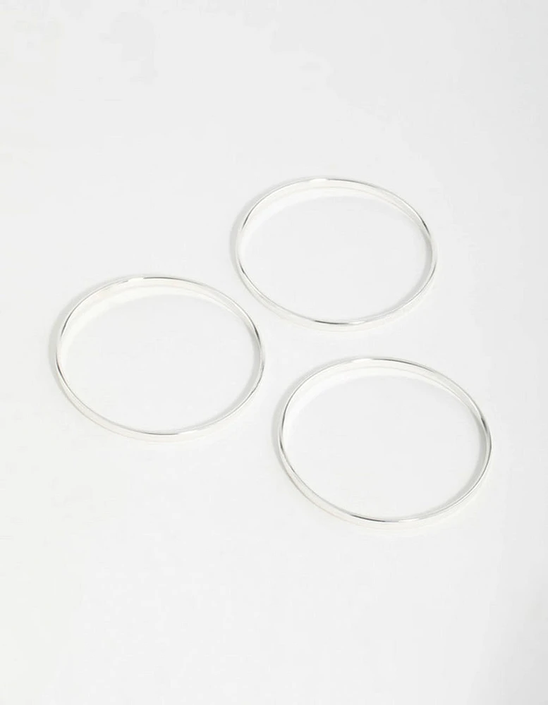 Silver Basic Bangles 3-Pack