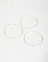 Silver Basic Bangles 3-Pack