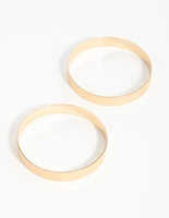 Gold Flat Textured Bangles 2-Pack