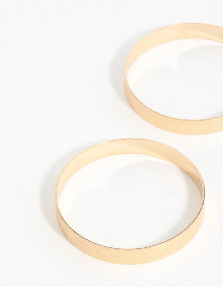 Gold Flat Textured Bangles 2-Pack