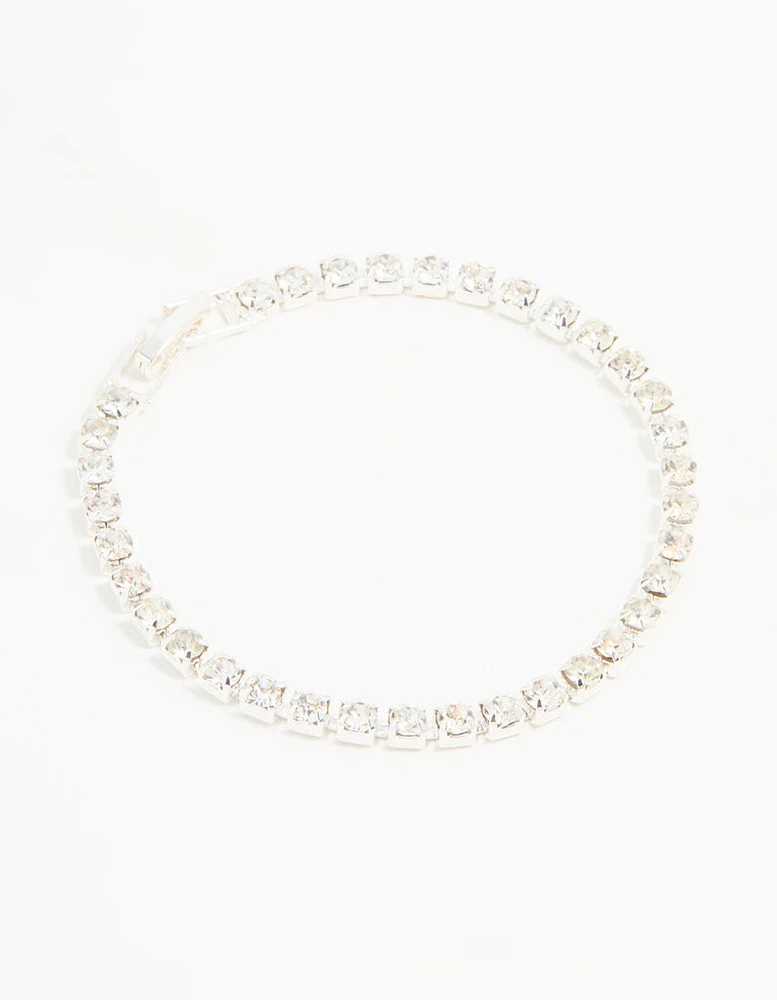 Silver Diamante Tennis Bracelet