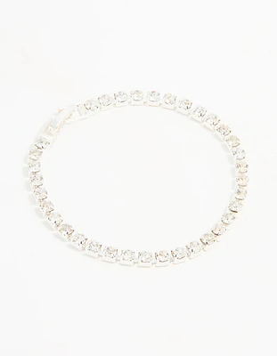 Silver Diamante Tennis Bracelet