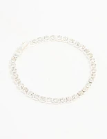 Silver Diamante Tennis Bracelet