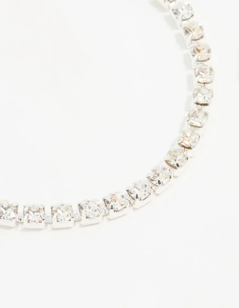 Silver Diamante Tennis Bracelet