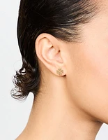 Gold Plated Surgical Steel Diamante Flower Stud Earrings