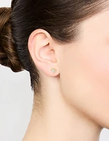 Gold Plated Surgical Steel Diamante Heart Stud Earrings