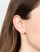 Gold Plated Surgical Steel Small Pearl & Cubic Zirconia Stud Earrings 3-Pack