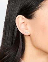 Surgical Steel Cubic Zirconia Stud Earrings 3-Pack