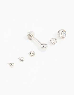 Surgical Steel Cubic Zirconia Flat Back Pack