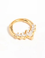 Gold Plated Surgical Steel Diamante Crown Ear Clicker