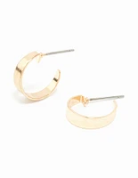 Gold Smooth Huggie Earrings