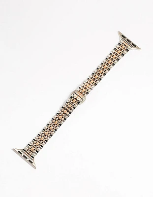 Mixed Metals Detailed Watch Strap 38/40/41 mm