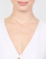 Gold Thin Tassel Y-Necklace