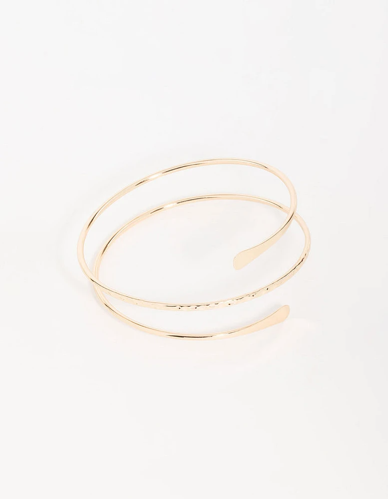 Gold Harmered Arm Cuff