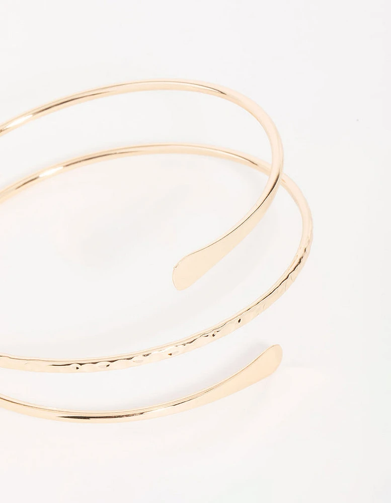 Gold Harmered Arm Cuff