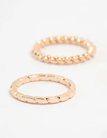 Gold Thin Textured Stacking Rings 8-Pack
