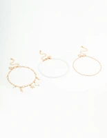 Gold Pearl Sea Anklets 3-Pack