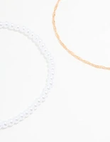 Gold Pearl Sea Anklets 3-Pack