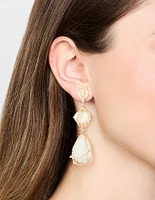 Acrylic Gold Wrapped Drop Earrings