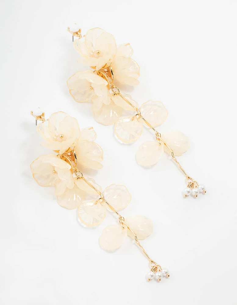 Acrylic Flower Large Drop Earrings