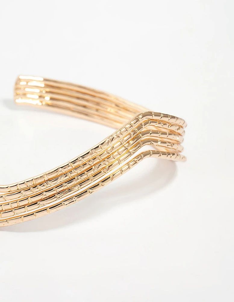 Gold Molten Arrow Arm Cuff