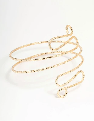 Gold Molten Twisted Arm Cuff