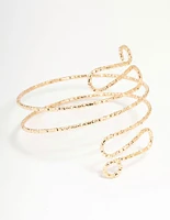 Gold Molten Twisted Arm Cuff
