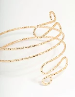Gold Molten Twisted Arm Cuff