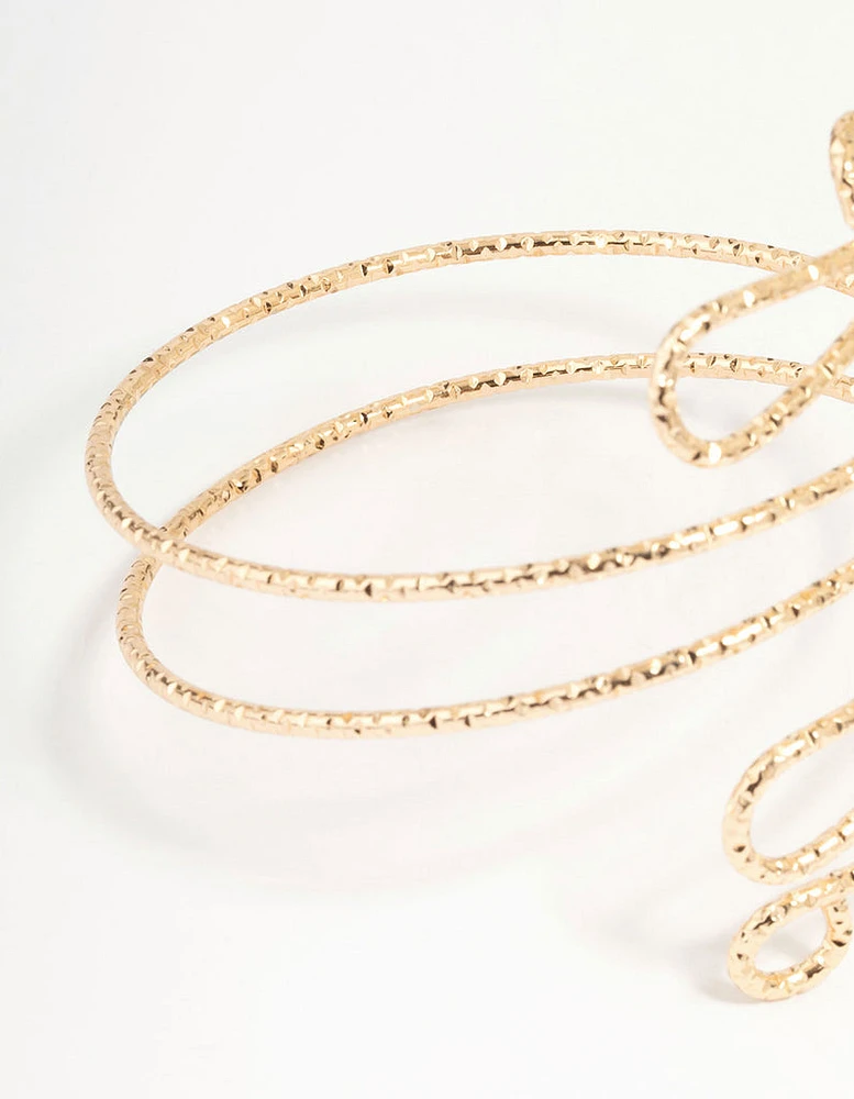 Gold Molten Twisted Arm Cuff