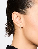 Gold Plated Diamante Oval Hoop Earrings