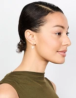 Gold Plated Diamante Heart Hoop Earrings