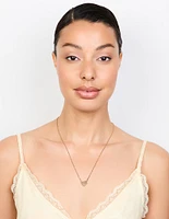 Gold Plated Cubic Zirconia Baguette Heart Pendant Necklace